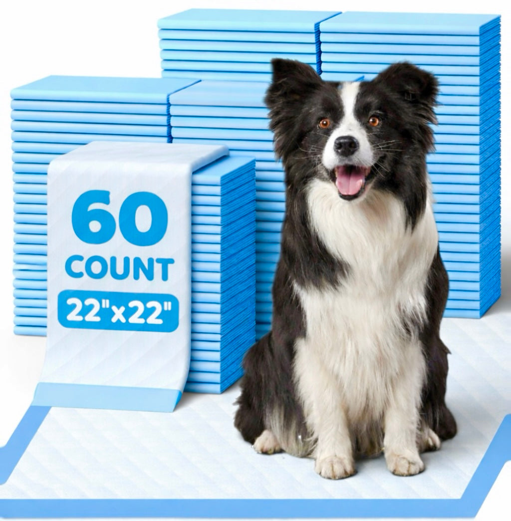 Powools Puppy Pads, Extra Large, 6-Layer Leak-Proof and Super Absorbent, 60 Count, 22” x 22”