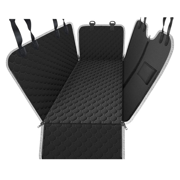 Powools Car Pet Seat Cover, 7-Layer Waterproof Dog Car Mat with Seat Belt & Non-Slip Bottom, 24" x 21.7" x 51.5"