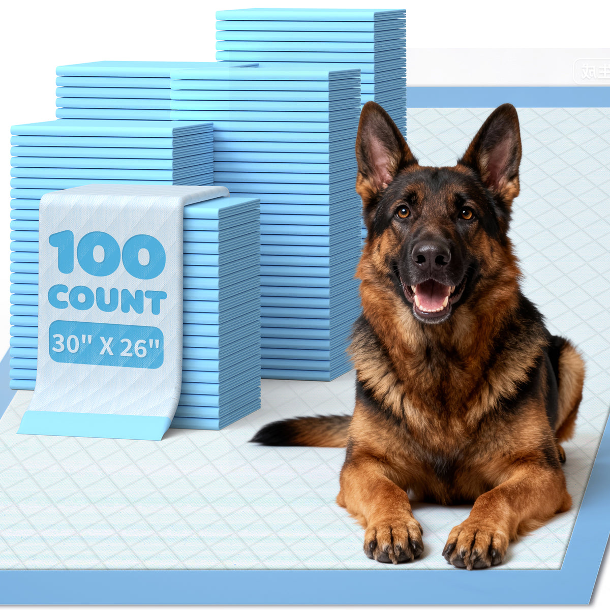 Powools Puppy Pads, Large 30" x 26", 100 Count, 6-Layer Pee Pads for Dogs with Extra Absorbent