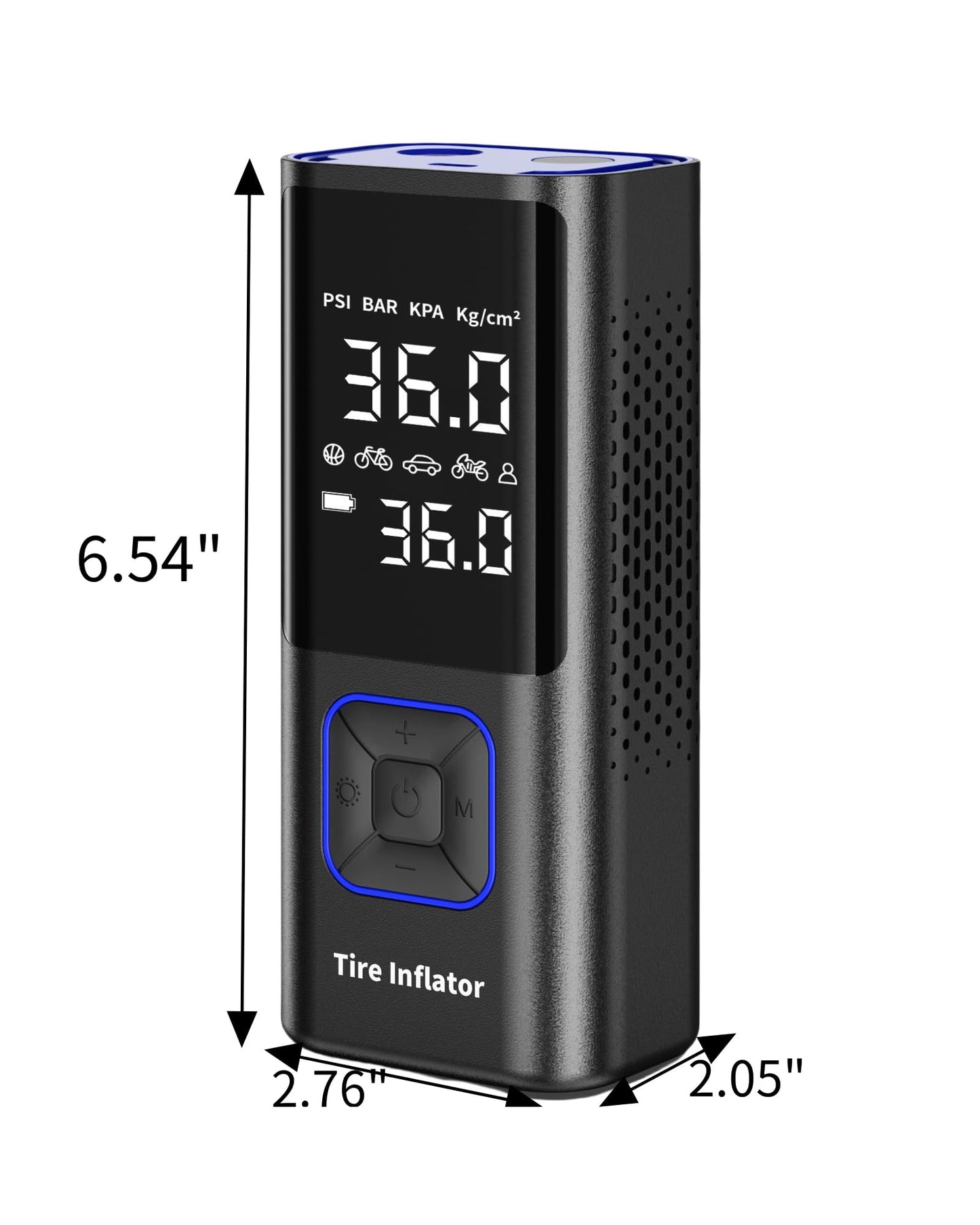 Powools Cordless Tire Inflator 150PSI Portable Air Compressor with Auto Shutoff, Air Pump for Car Tires, Motorcycle, Bike, Balls, Inflatables, LED Light, Red, Large Capacity