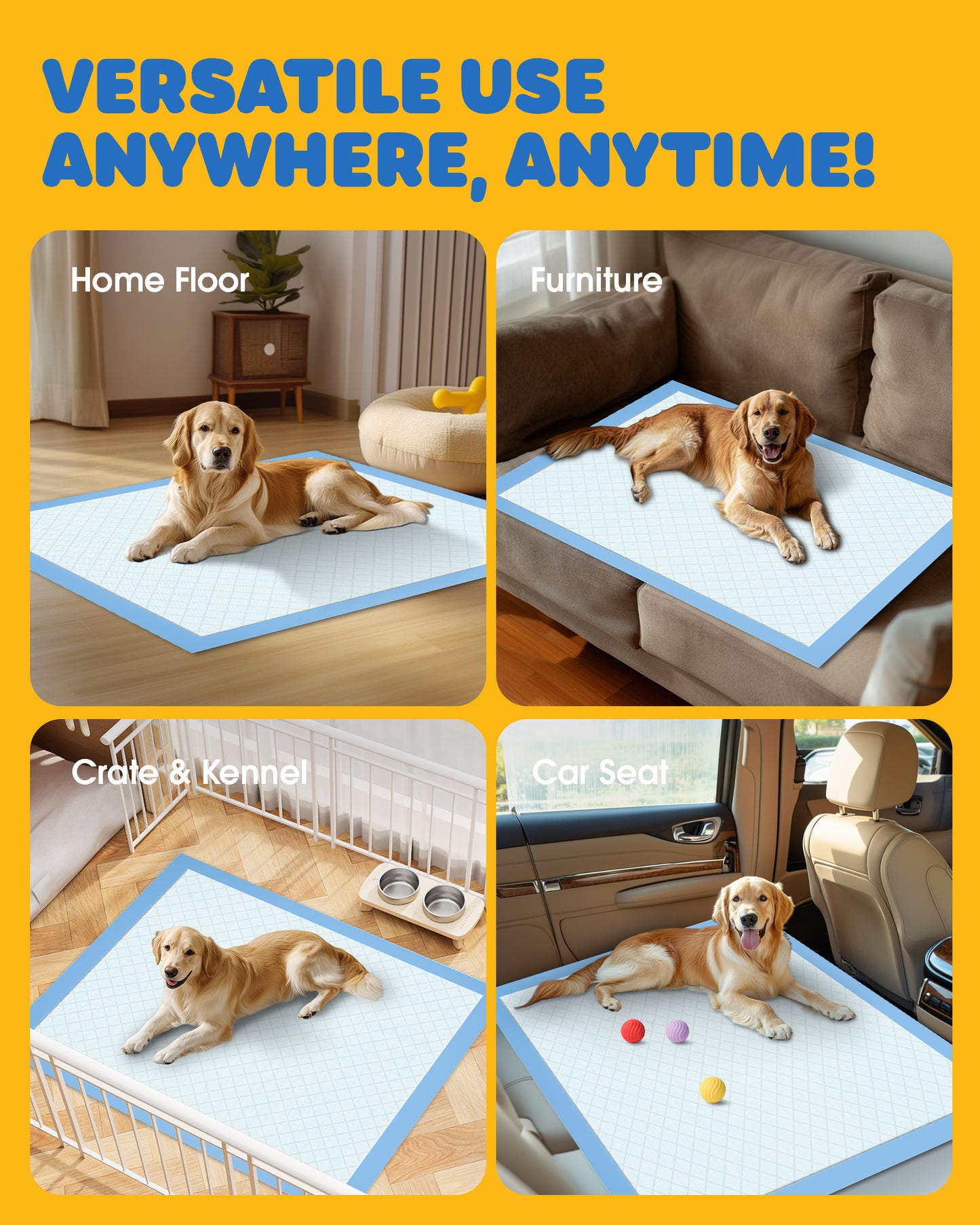 75-Pack XX-Large Puppy Pads - 38" x 28" Pee Pads for Dogs Potty Training with Leak-Proof Quick-Dry Design, 6-Layer Wee Wee Pads for Dogs