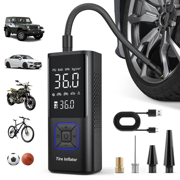 Tire Inflator Portable Air Compressor, 150 PSI Cordless Best