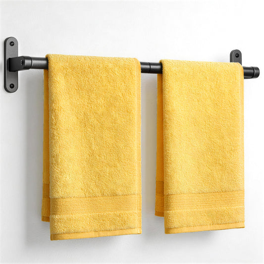 Powools 23.5-Inch Matte Black Towel Bar, Rustproof Wall-Mounted Bathroom Towel Rack, Space-Saving Sturdy Metal Towel Holder for Home and Apartment